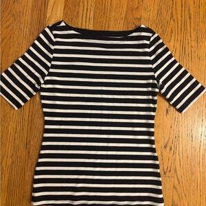 Ellen Tracy Black and White Striped Top